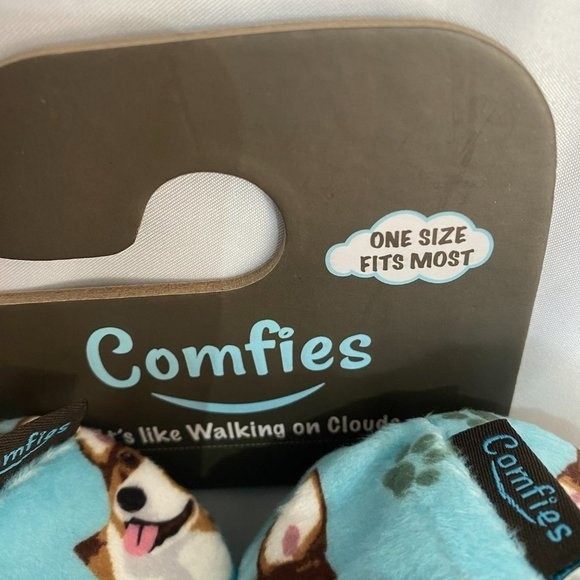 Comfies "It's Like Walking on Clouds" One Size Fits Most Slipper with Welsh Corg - Picture 7 of 8